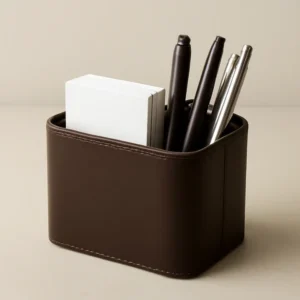 PU leather pen and card caddy