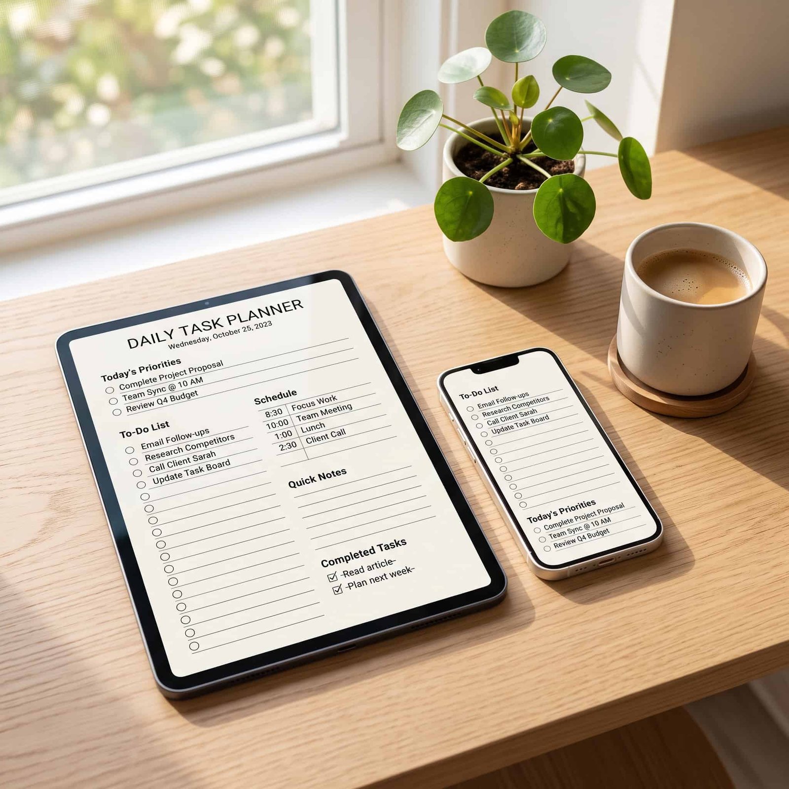 Daily Task Planner Template