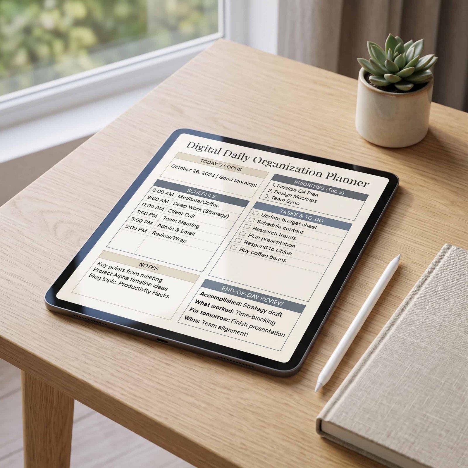 Daily Organization Planner