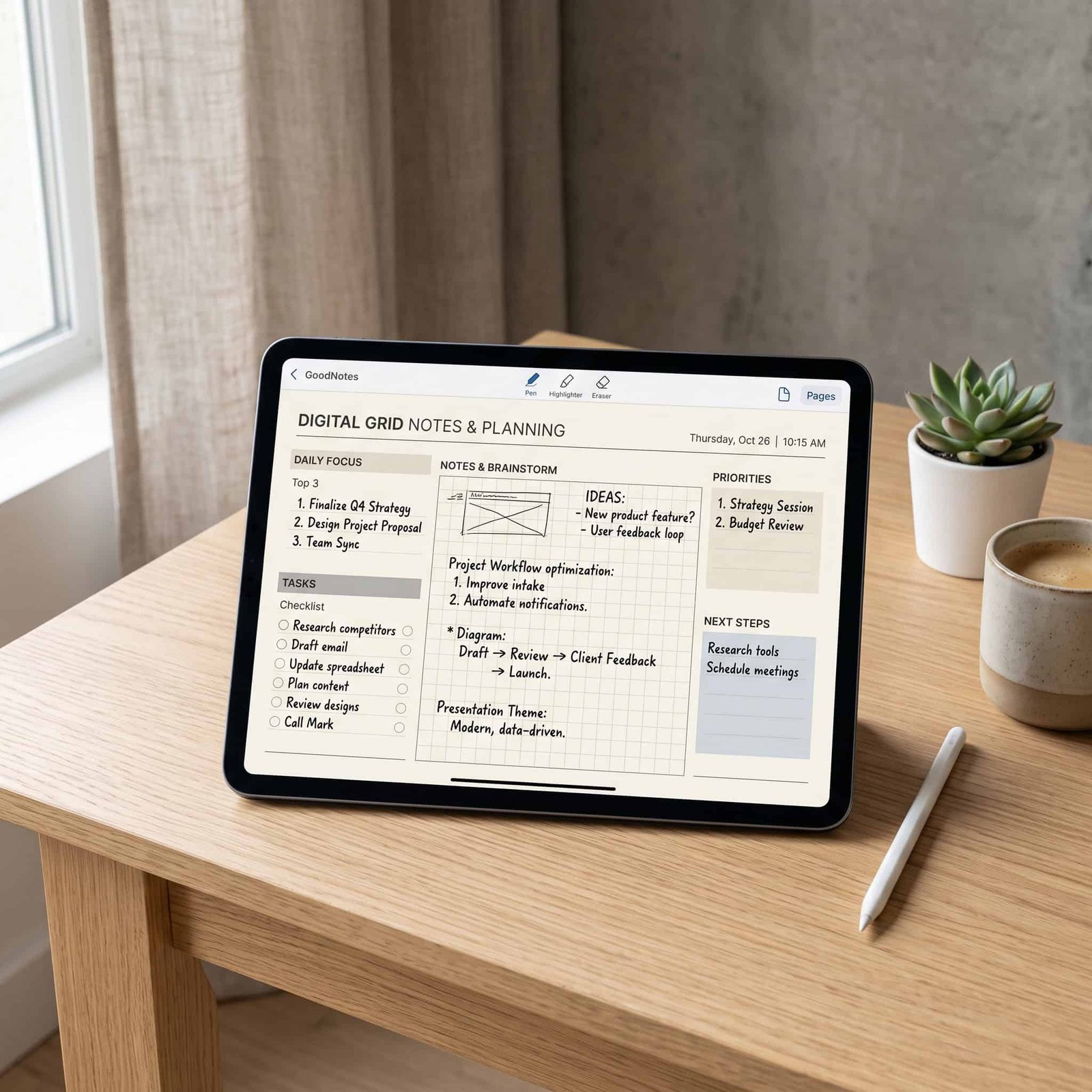 Grid Notes & Planning Template